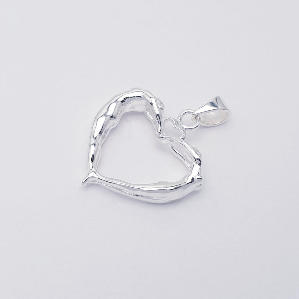 Sterling Silver Lovers Heart Pendant