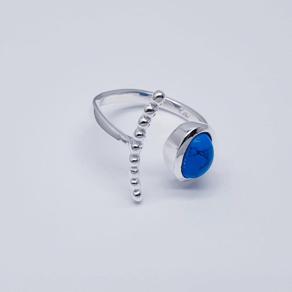 Turquoise Sterling Silver Bubble Open Ring