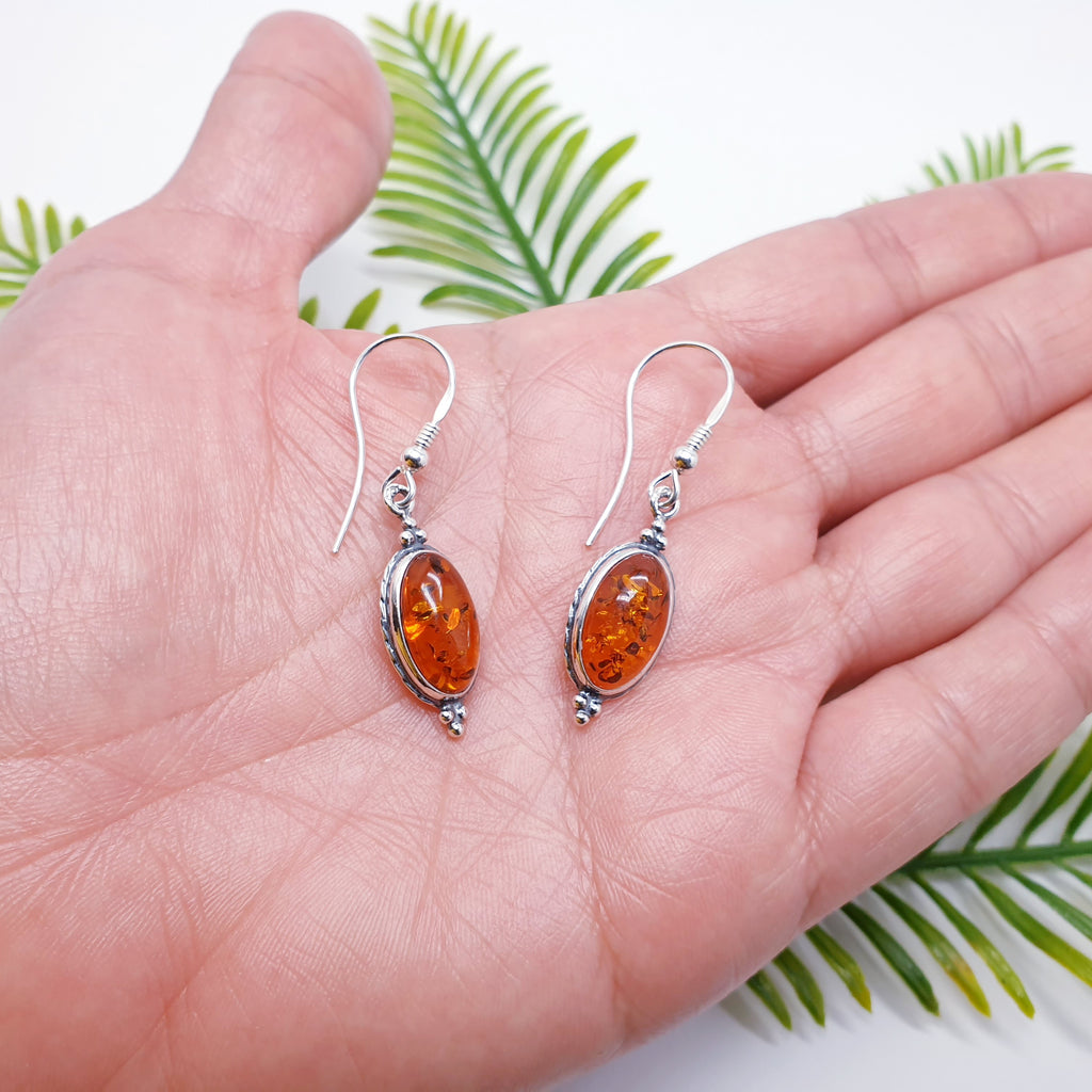 Toffee Amber Sterling Silver Izolda Earrings