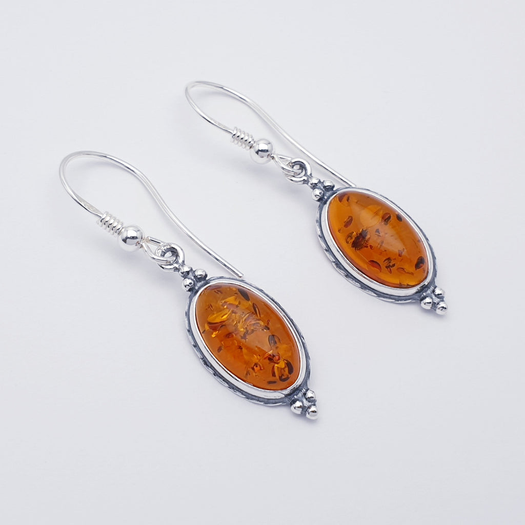 Toffee Amber Sterling Silver Izolda Earrings