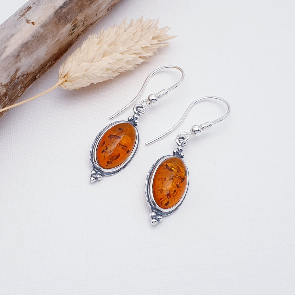 Toffee Amber Sterling Silver Izolda Earrings