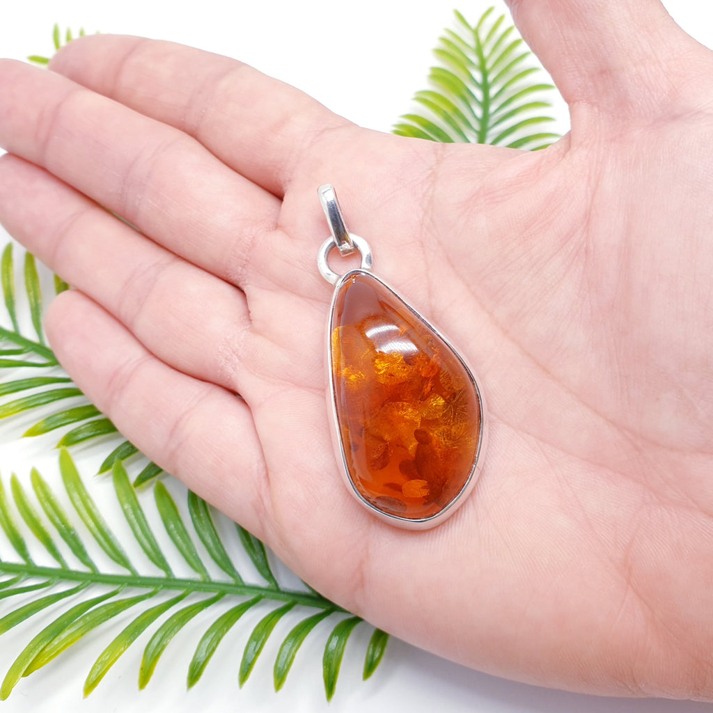 Toffee Amber Sterling Silver Kasia Pendant