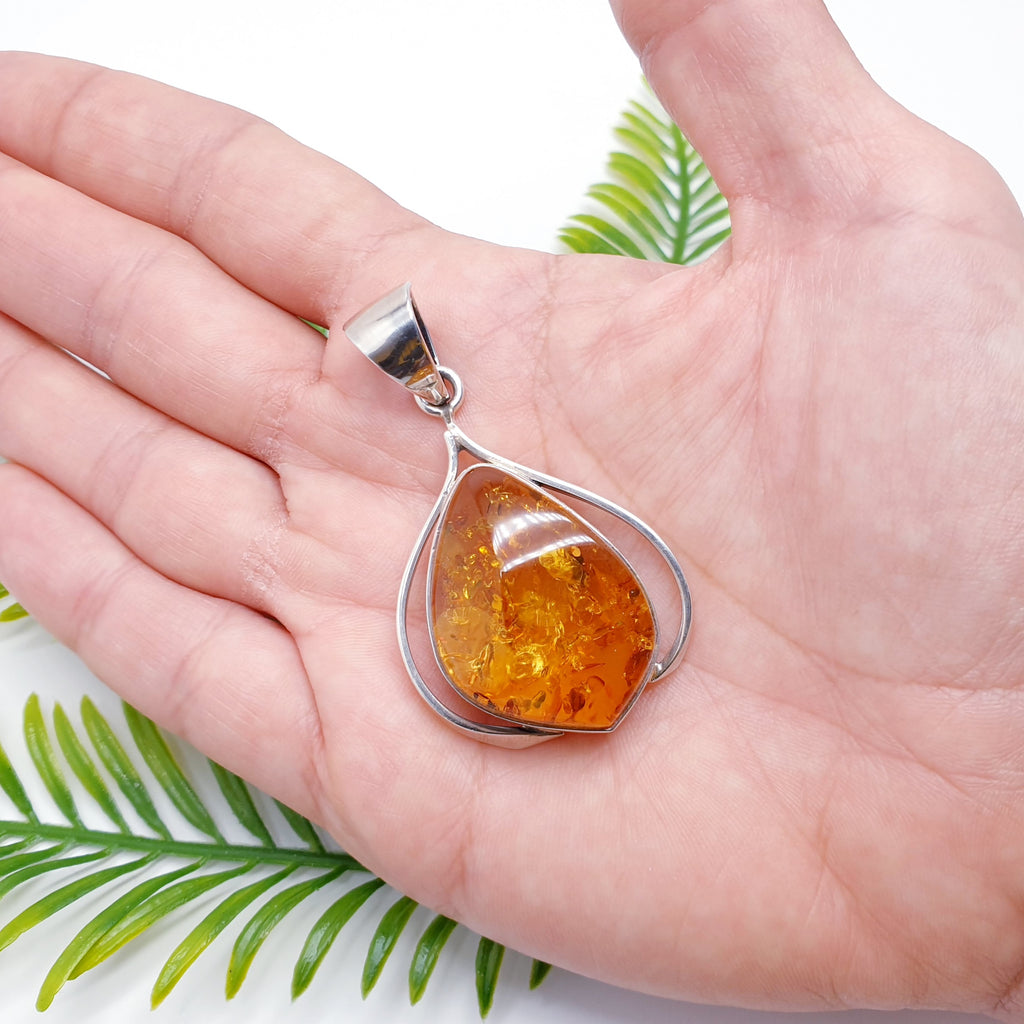 Toffee Amber Sterling Silver Malgosia Pendant