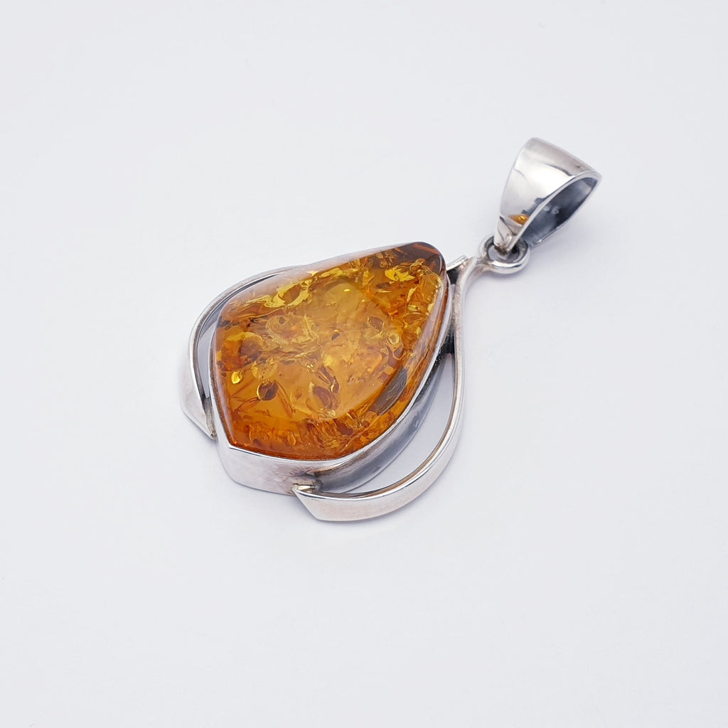 Toffee Amber Sterling Silver Malgosia Pendant