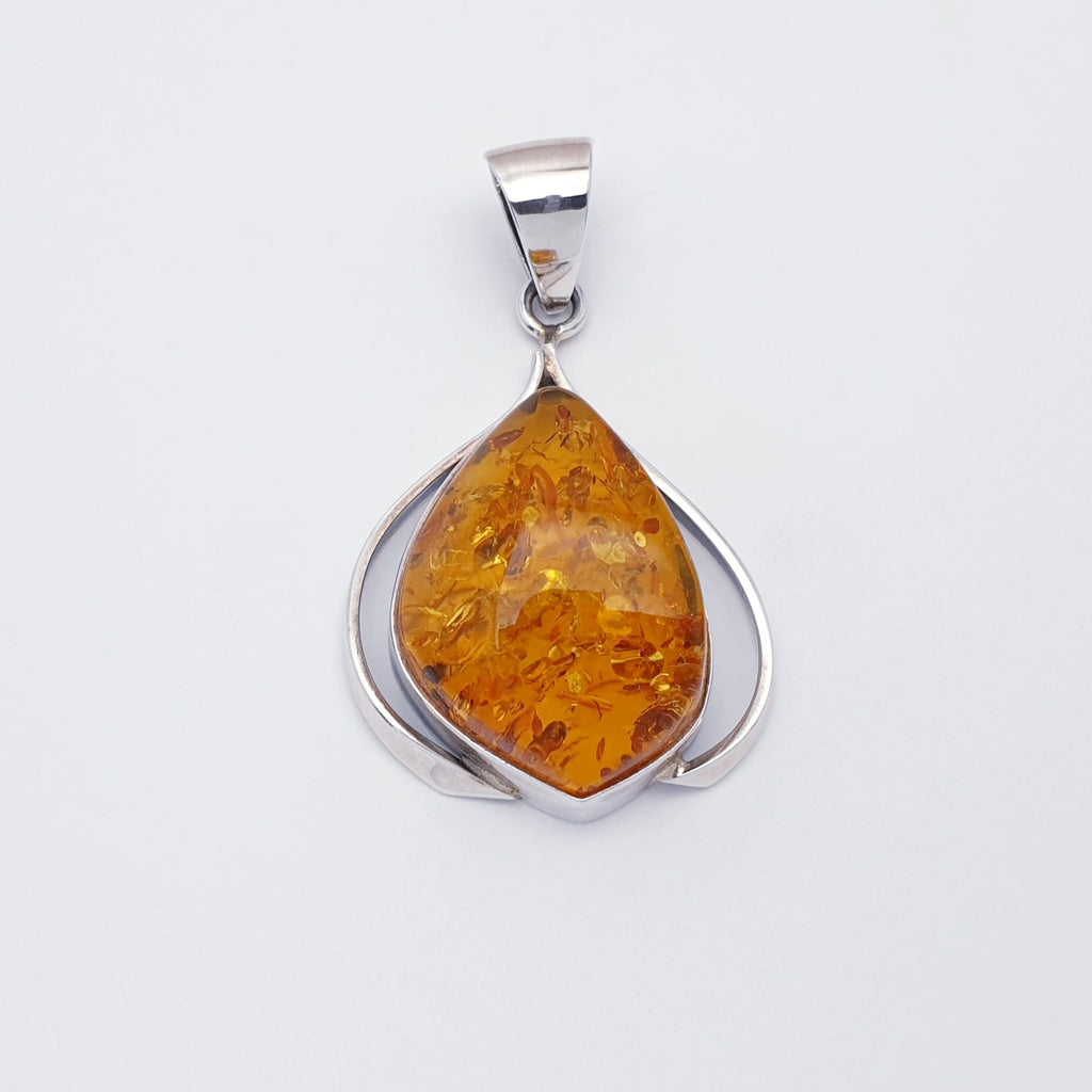 Toffee Amber Sterling Silver Malgosia Pendant