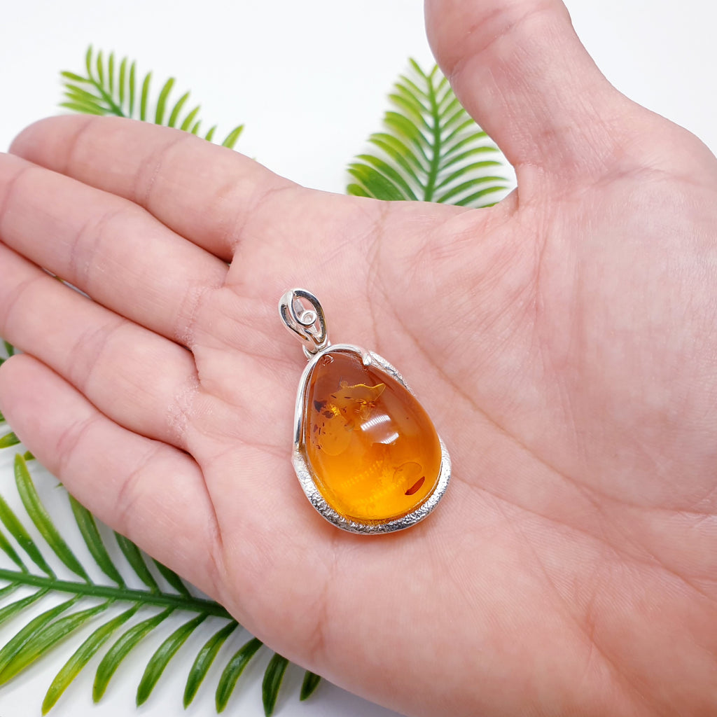 Toffee Amber Sterling Silver Izabella Pendant