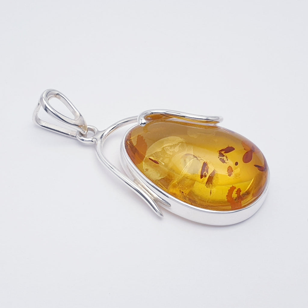 Toffee Amber Sterling Silver Luiza Pendant