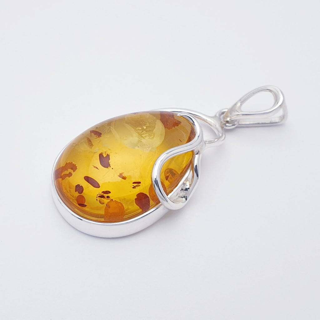 Toffee Amber Sterling Silver Luiza Pendant