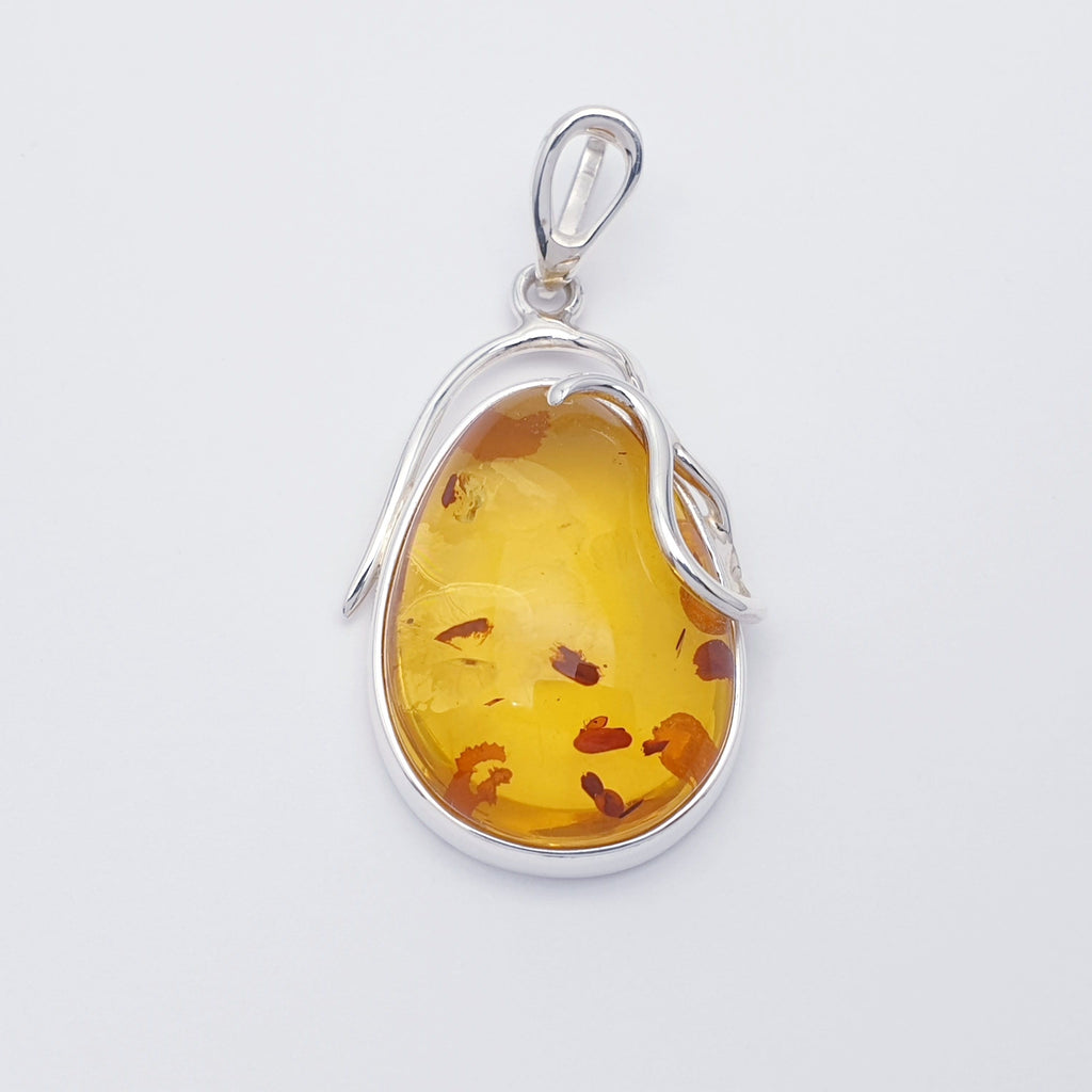 Toffee Amber Sterling Silver Luiza Pendant