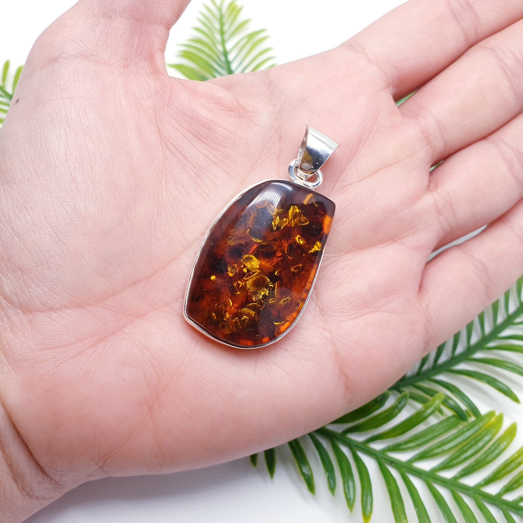 Toffee Amber Sterling Silver Loda Pendant