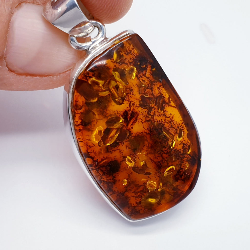 Toffee Amber Sterling Silver Loda Pendant