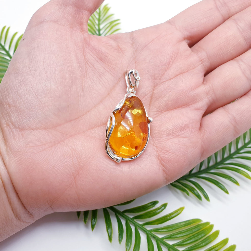 Toffee Amber Sterling Silver Tosia Pendant
