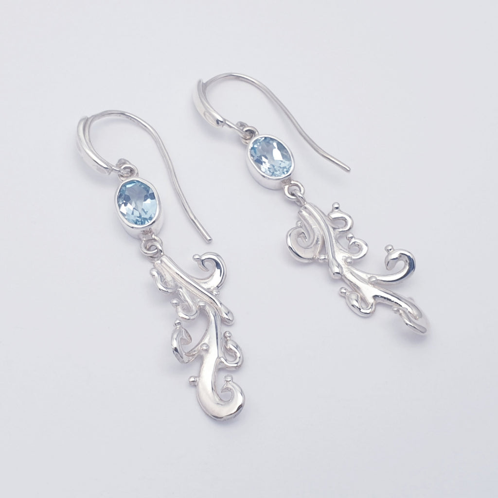 Blue Topaz Sterling Silver Sea Breeze Earrings