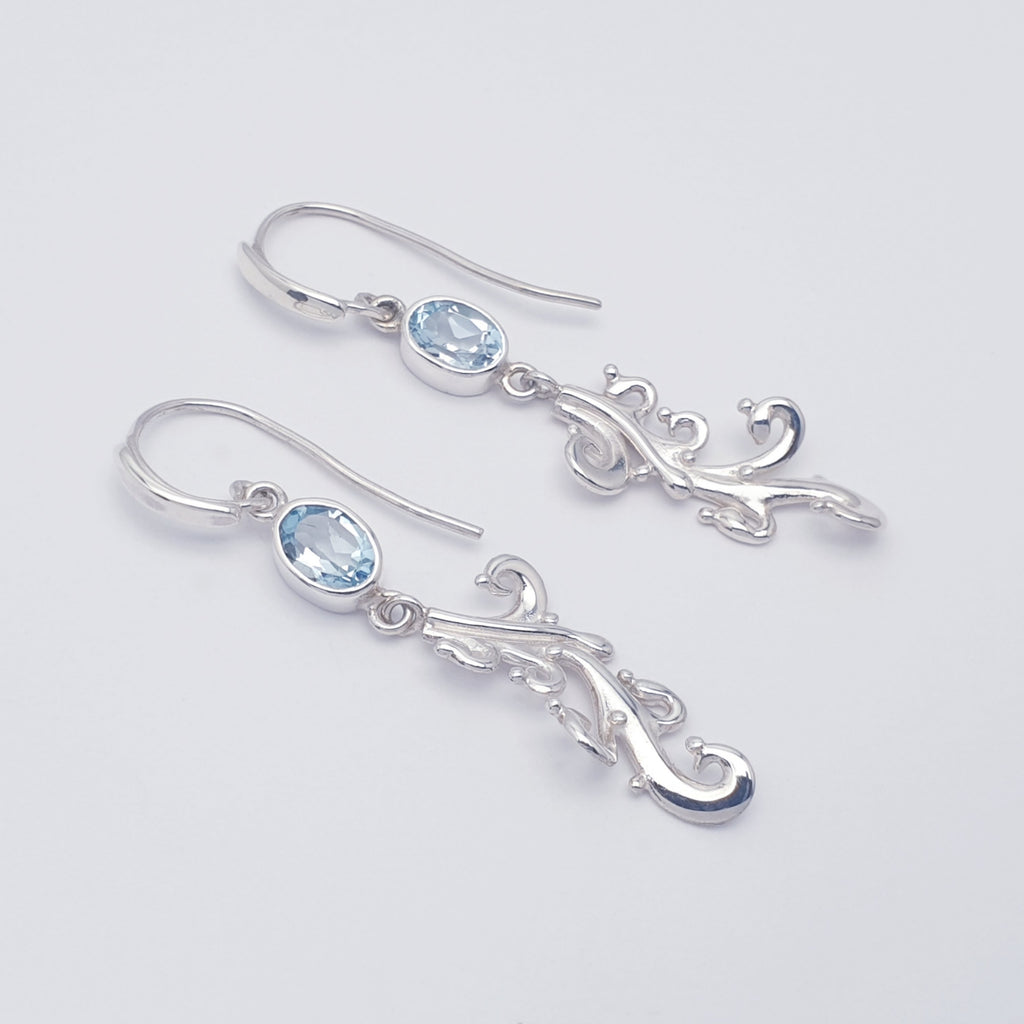 Blue Topaz Sterling Silver Sea Breeze Earrings