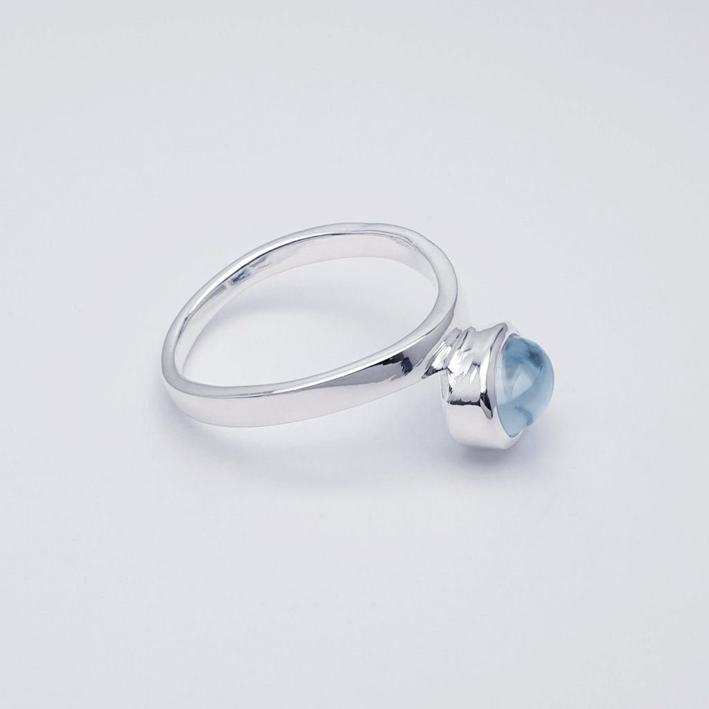 bue topaz gemstone and stirling silver ring