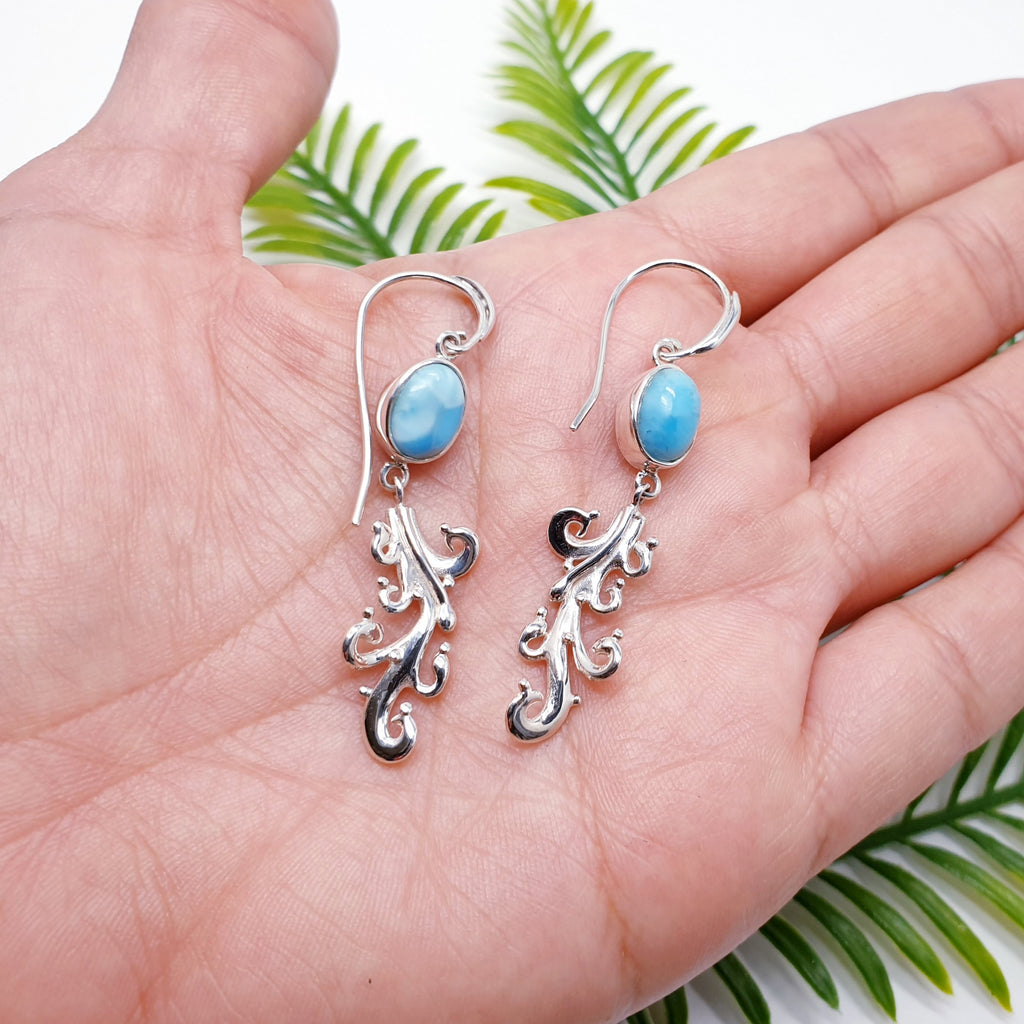 Larimar Sterling Silver Sea Breeze Earrings