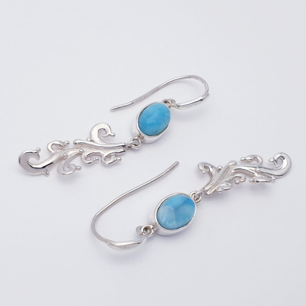 Larimar Sterling Silver Sea Breeze Earrings