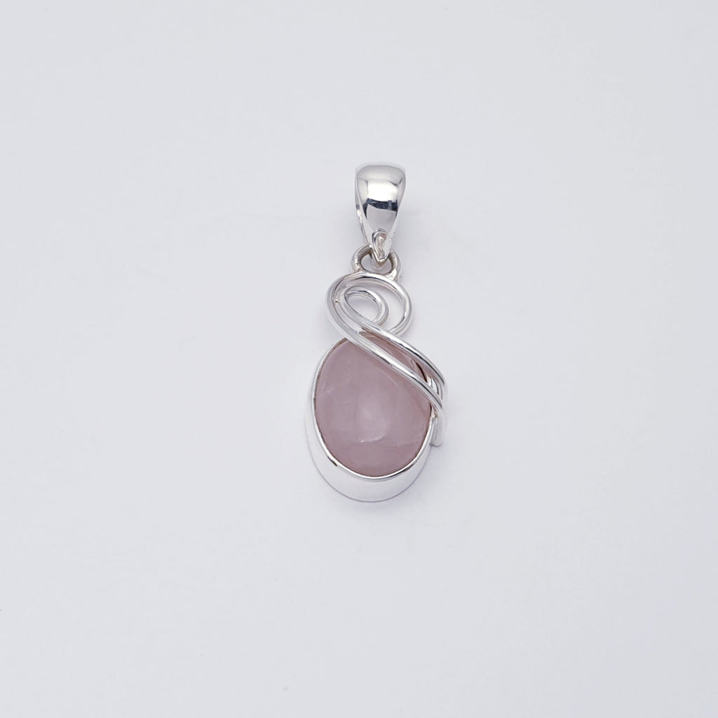 Rose Quartz Sterling Silver Cora Pendant