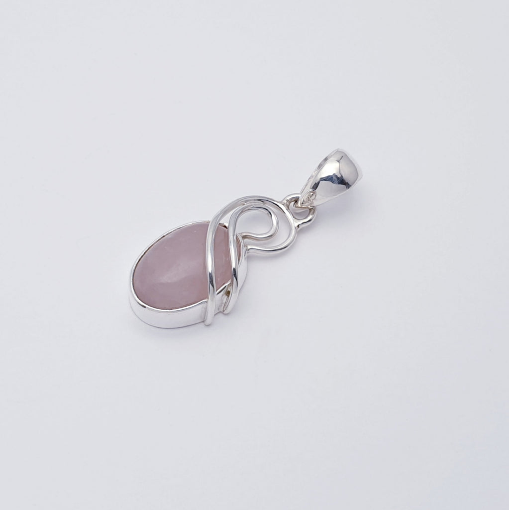 Rose Quartz Sterling Silver Cora Pendant