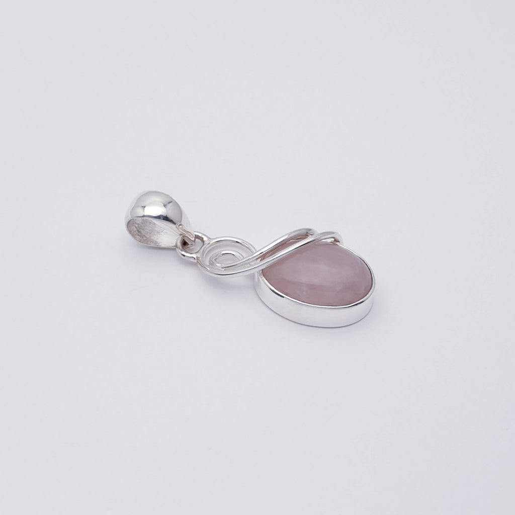 Rose Quartz Sterling Silver Cora Pendant