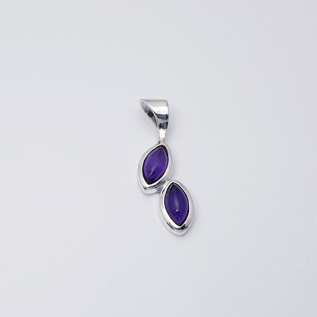 Amethyst Sterling Silver Falling Petals Pendant