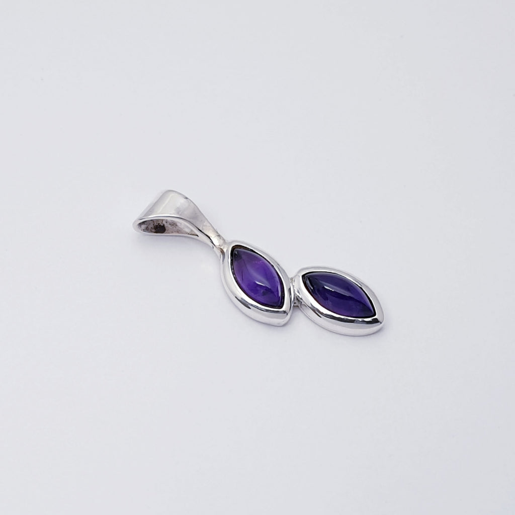 Amethyst Sterling Silver Falling Petals Pendant