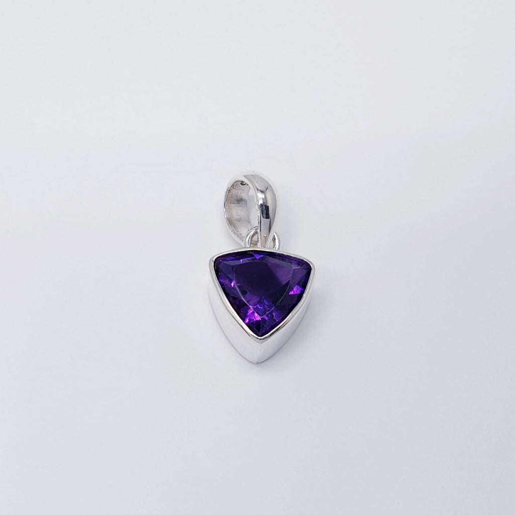 Amethyst Small Simple Triangle Pendant