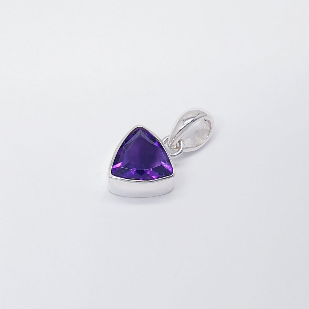 Amethyst Small Simple Triangle Pendant