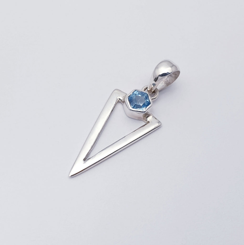 Blue Topaz Sterling Silver Acute Triangle Jewellery Set