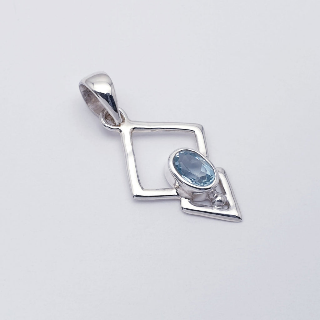 Blue Topaz Sterling Silver Triangulum Pendant