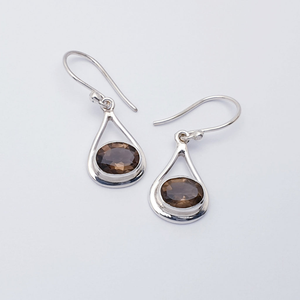 Smoky Quartz Sterling Silver Valentina Earrings