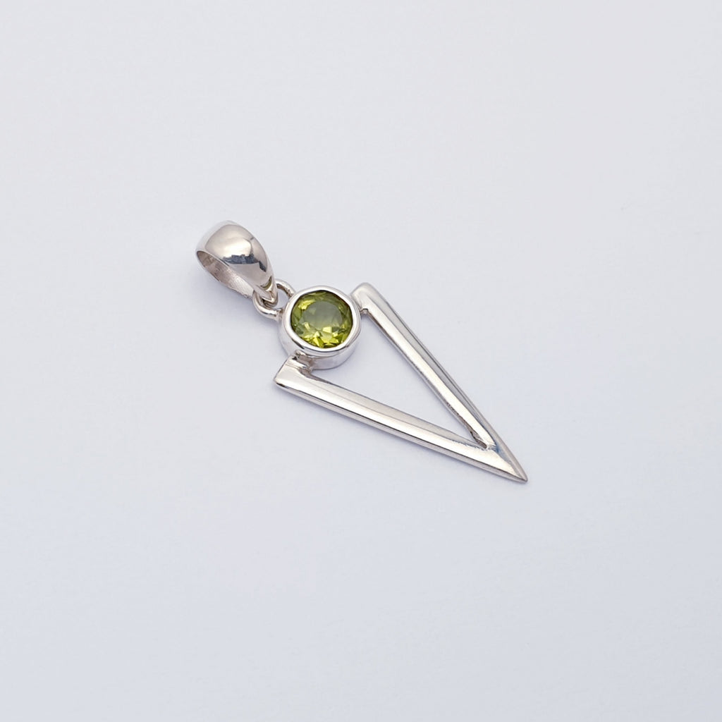 Peridot Sterling Silver Acute Triangle Pendant