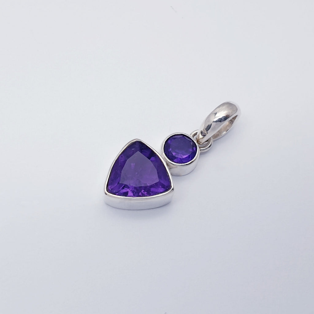 Amethyst Sterling Silver Aura Pendant