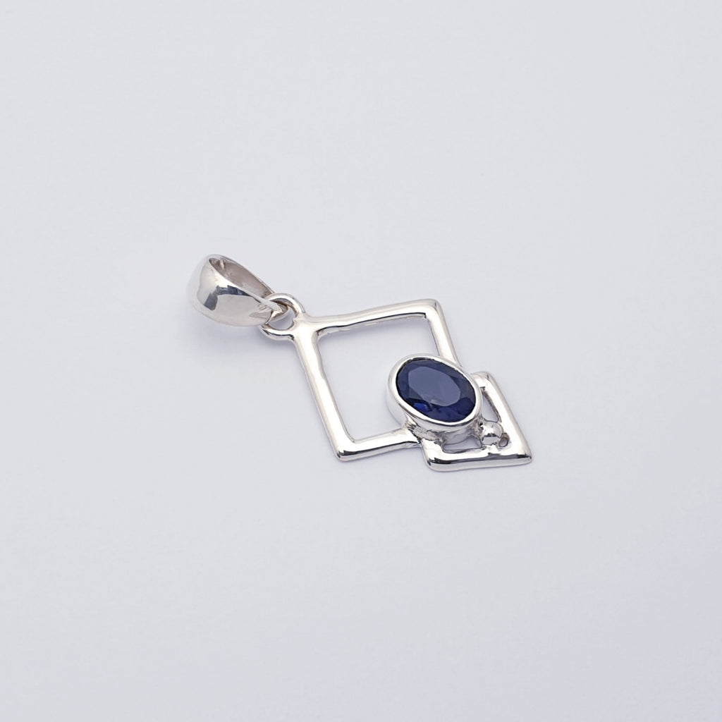 Iolite Sterling Silver Triangulum Pendant