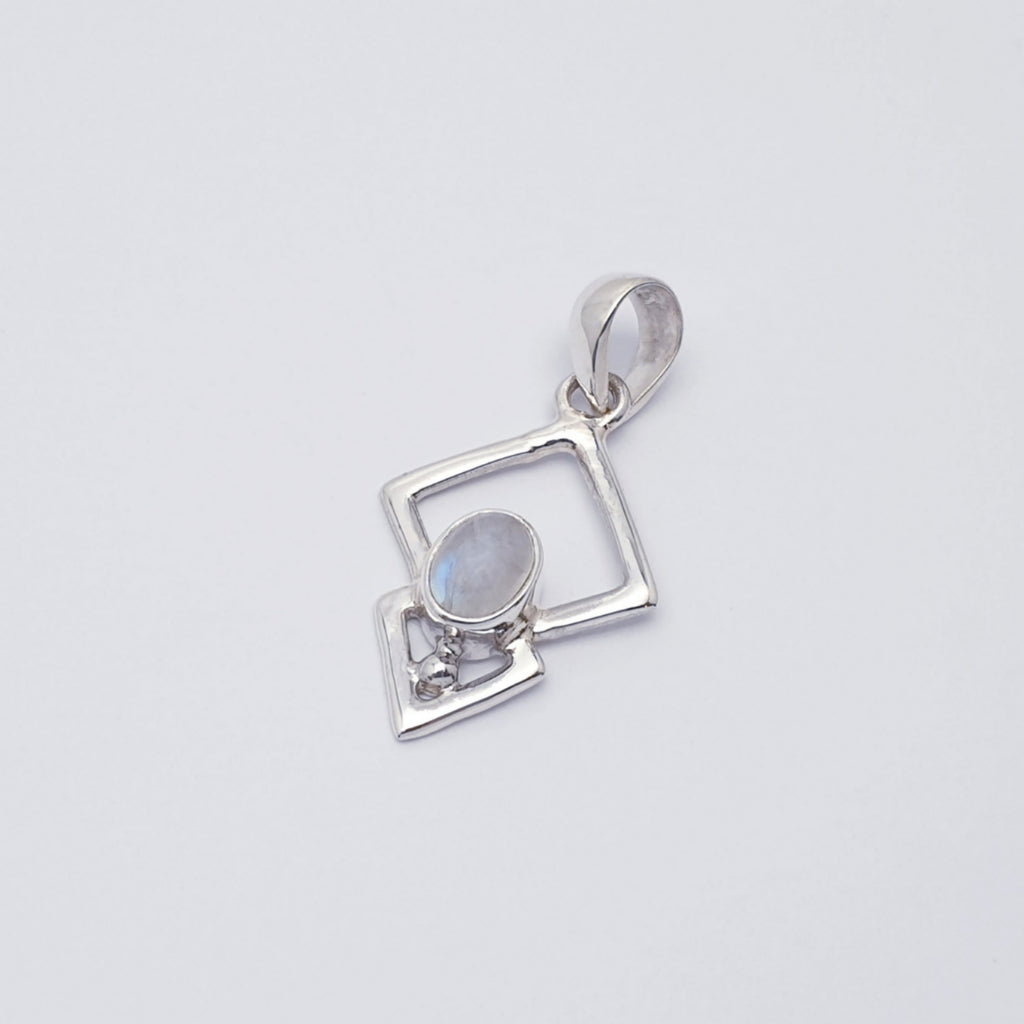 Moonstone Sterling Silver Triangulum Pendant