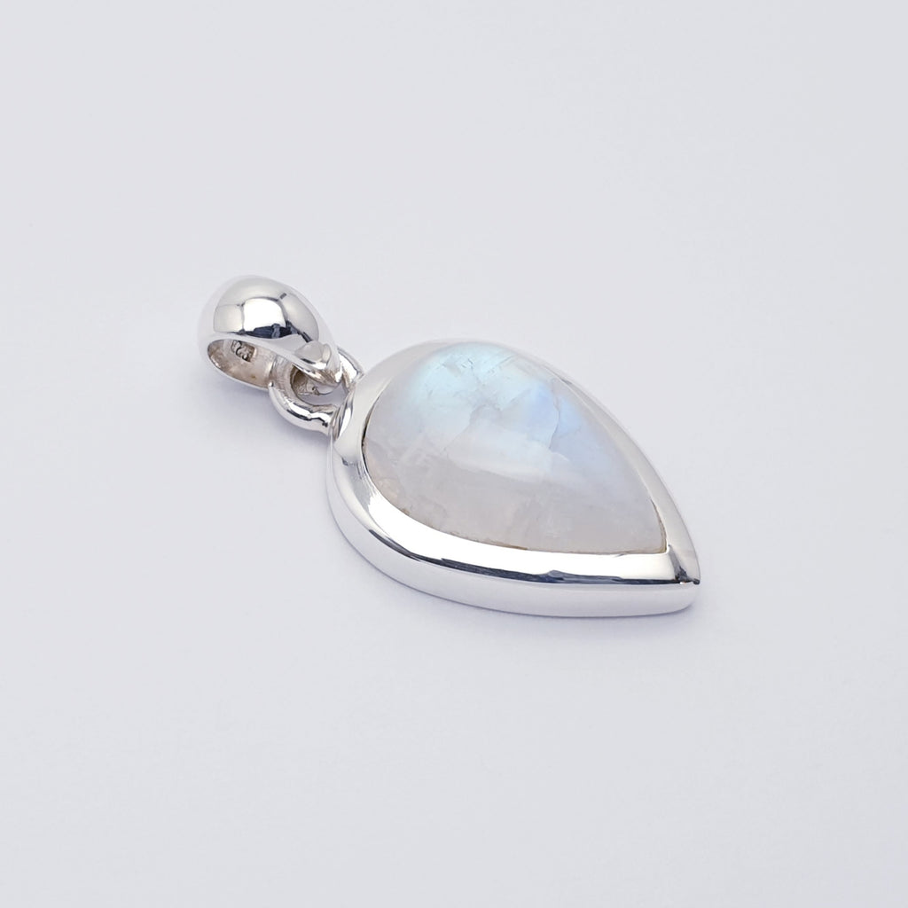 Moonstone Sterling Silver Simple Teardrop Pendant