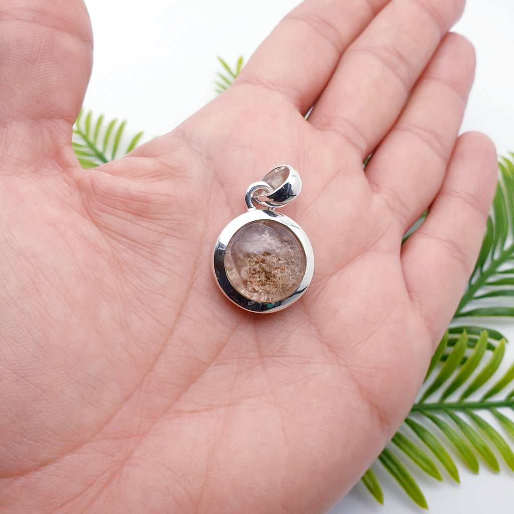 One-Off Lodolite Sterling Silver Round Pendant