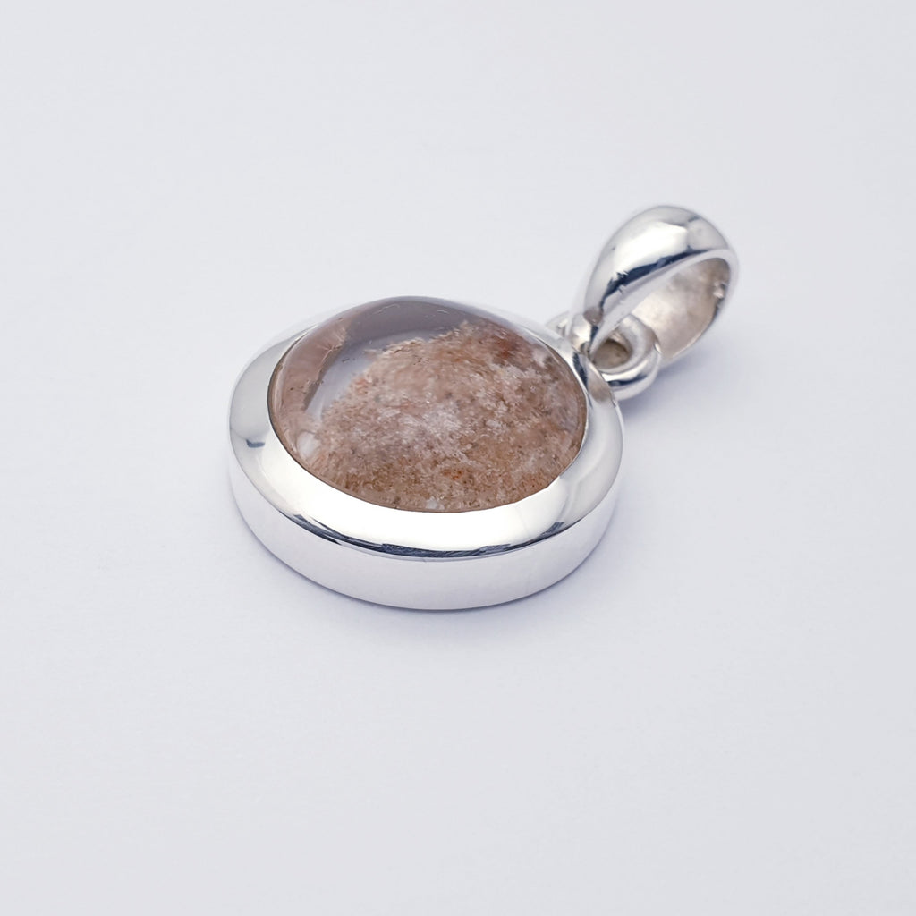 One-Off Lodolite Sterling Silver Round Pendant