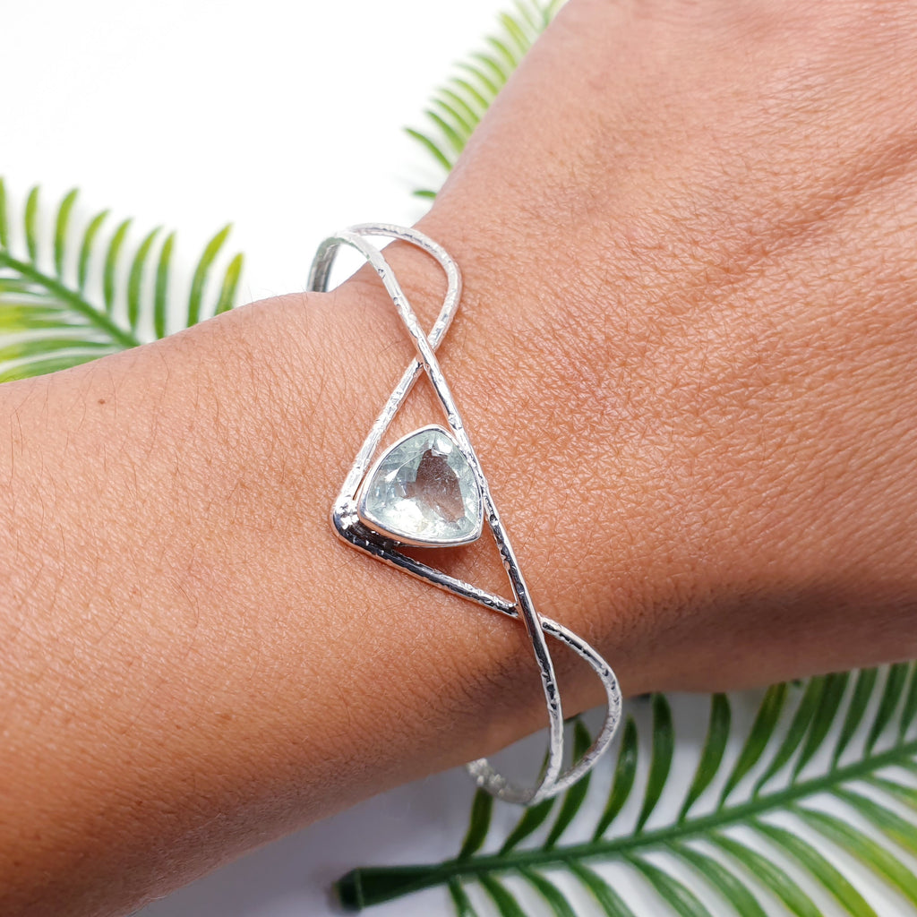Aquamarine Sterling Silver Galatea Cuff Bracelet