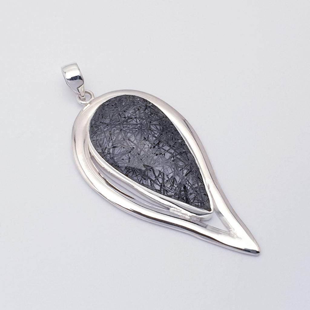 Tourmalinated Quartz Sterling Silver Athena Pendant