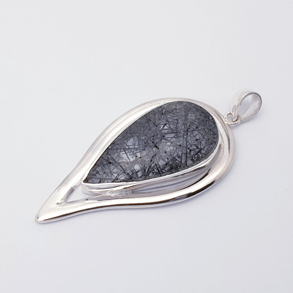 Tourmalinated Quartz Sterling Silver Athena Pendant
