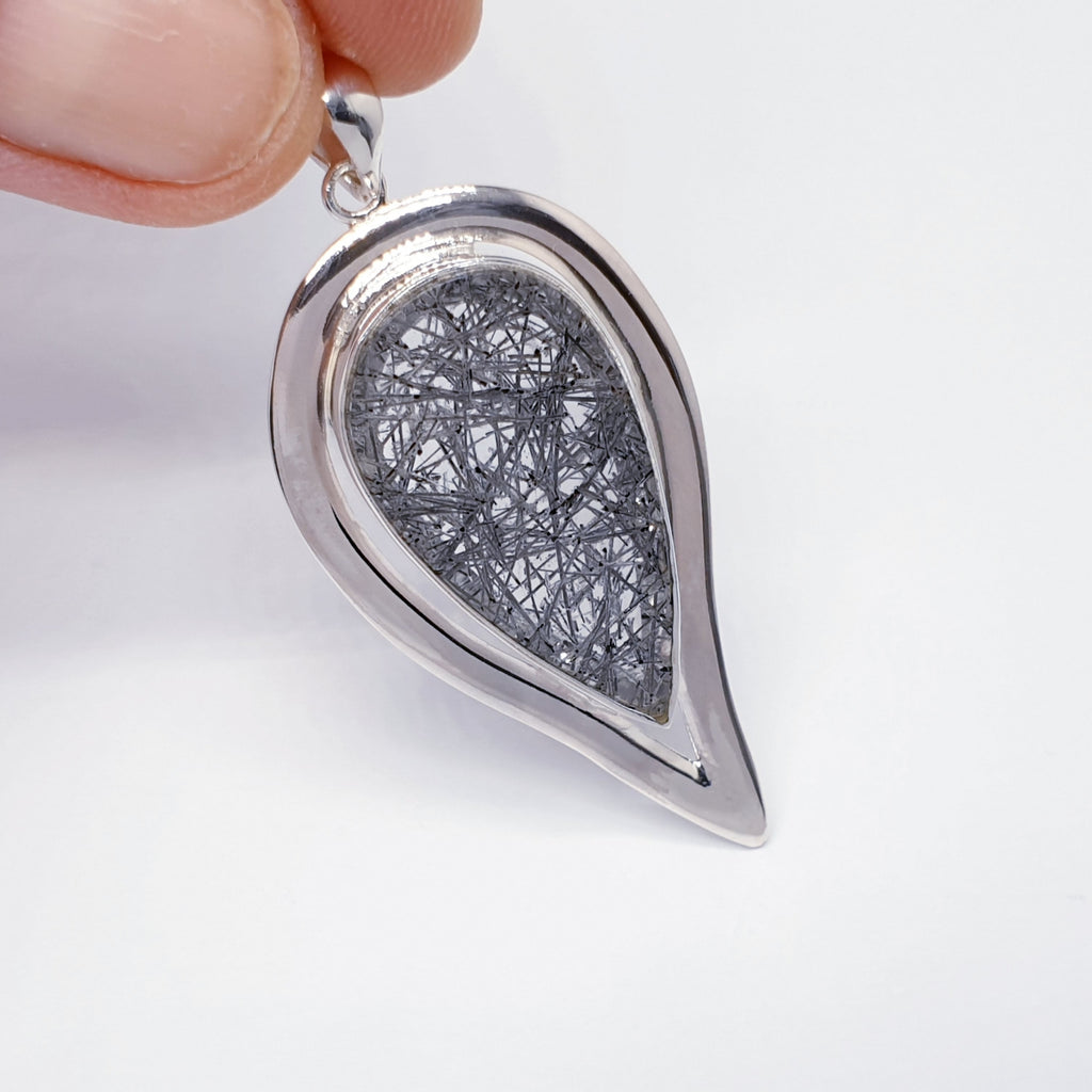 Tourmalinated Quartz Sterling Silver Athena Pendant