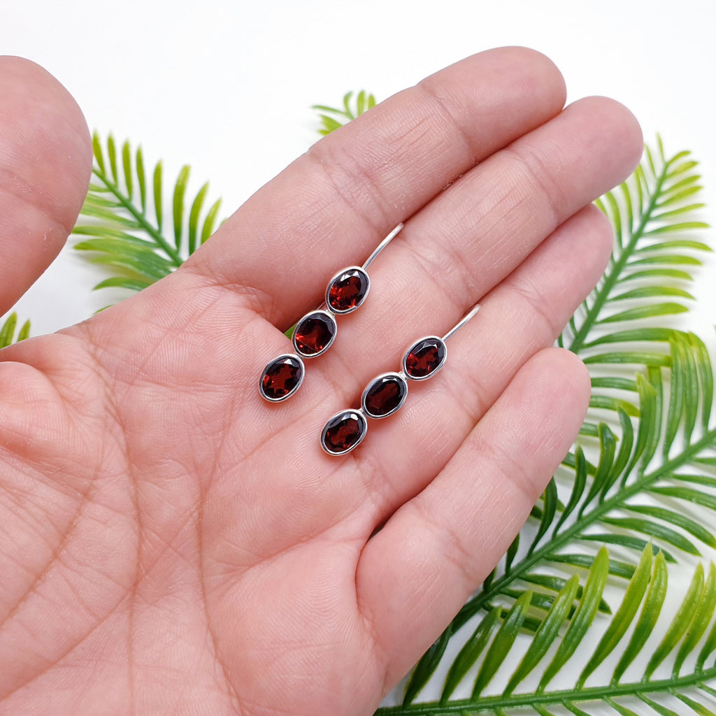 Garnet Sterling Silver Orla Earrings
