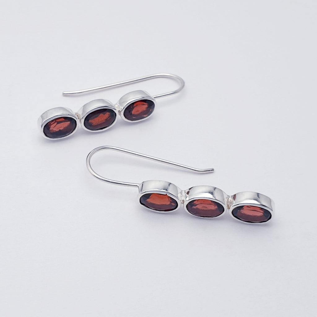 Garnet Sterling Silver Orla Earrings