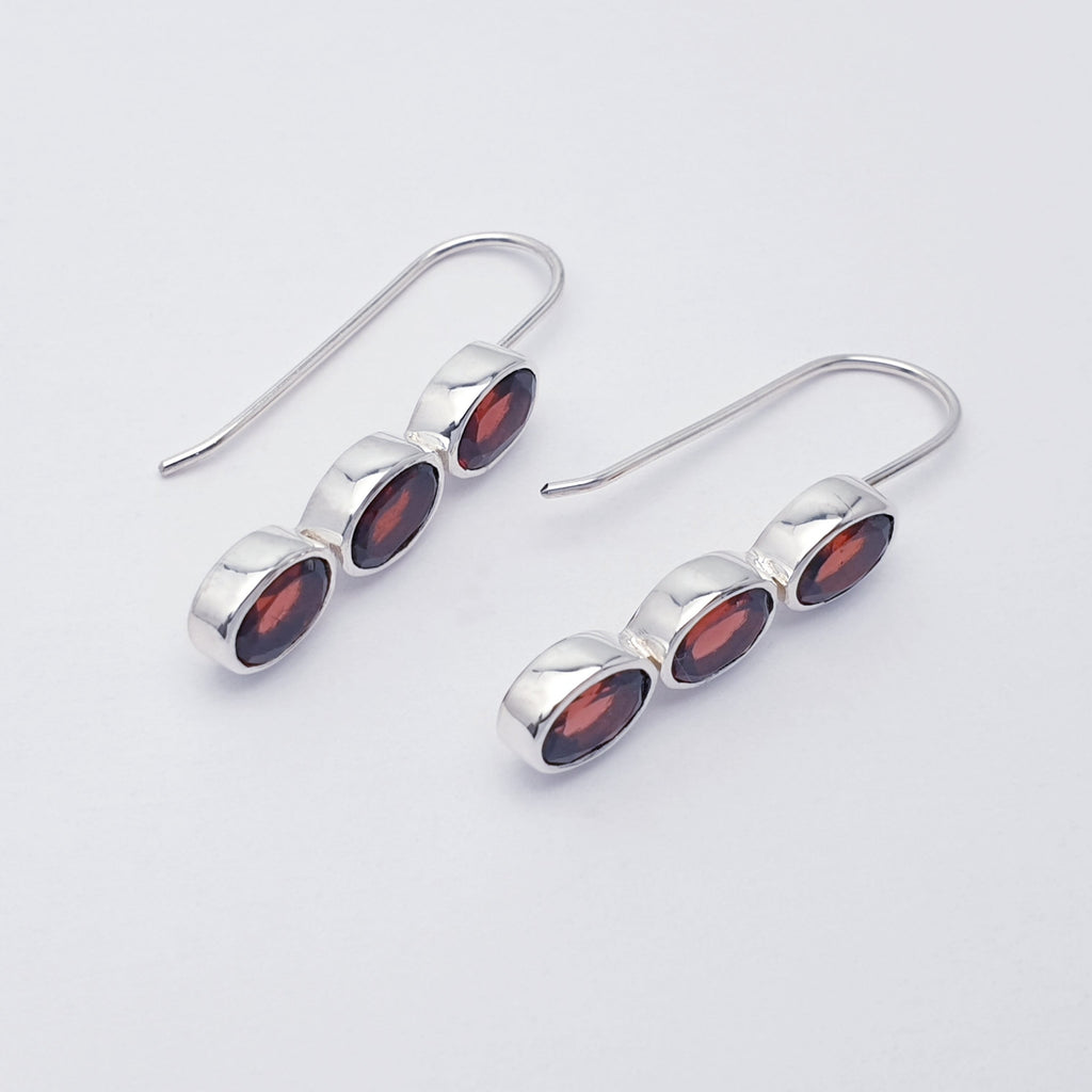 Garnet Sterling Silver Orla Earrings