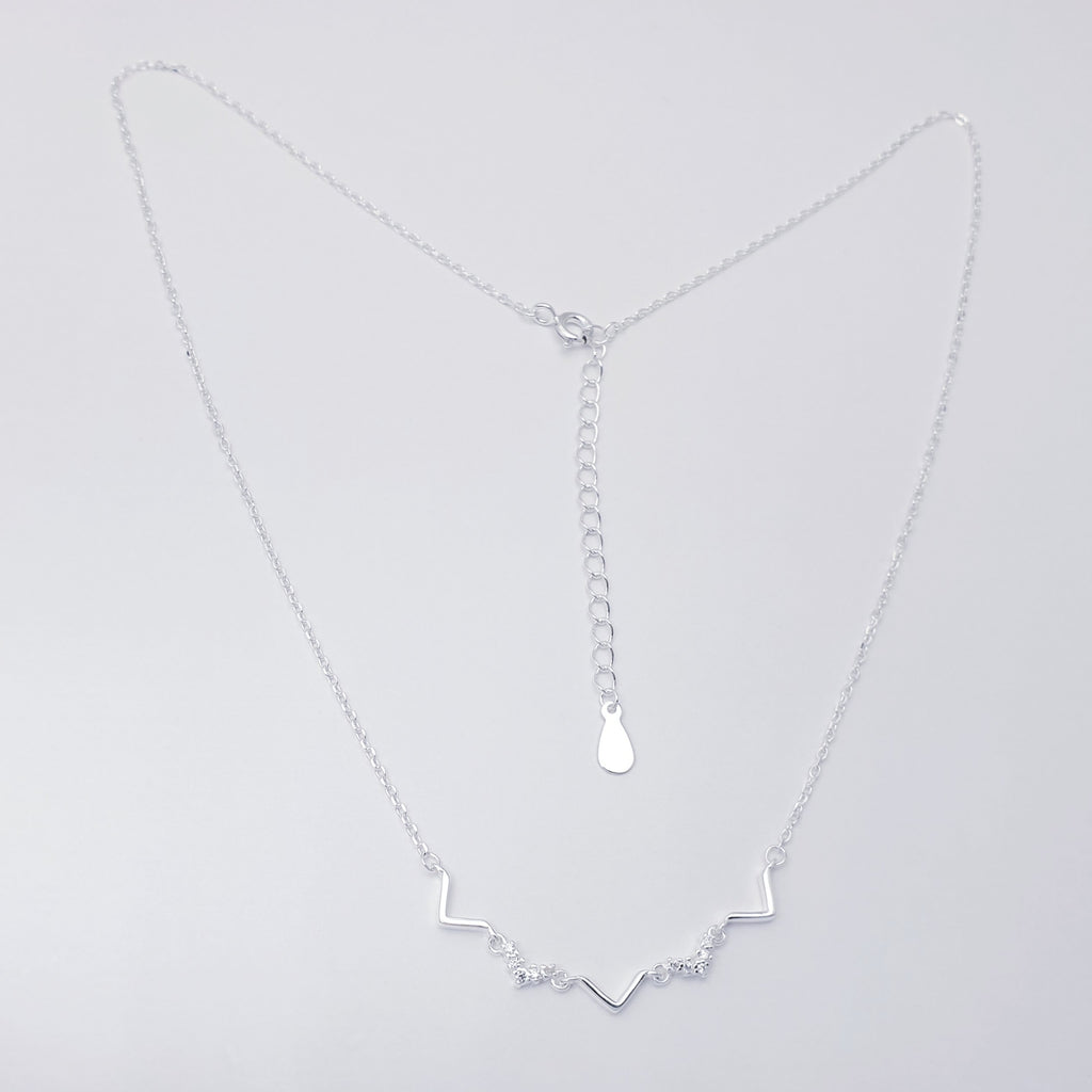 Cubic Zirconia Sterling Silver Dainty Necklace