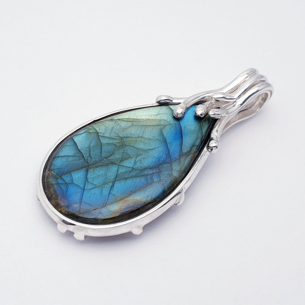 One-Off Labradorite Sterling Silver Reversible Pendant