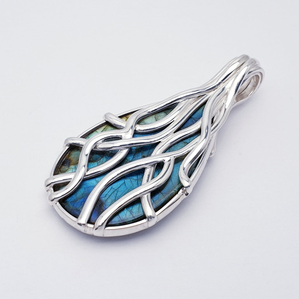 One-Off Labradorite Sterling Silver Reversible Pendant