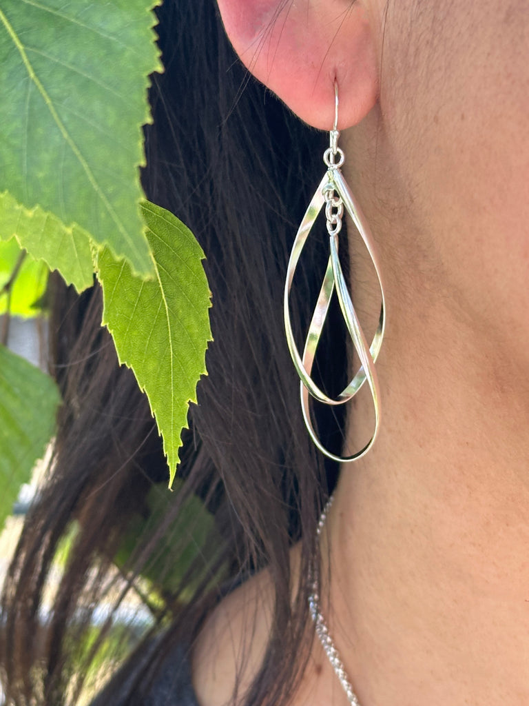 Sterling Silver Large Double Loop Earrings