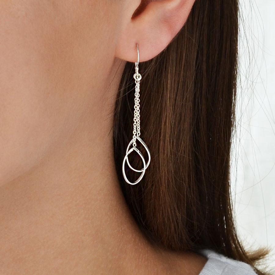 Sterling Silver Double Teardrop Earrings